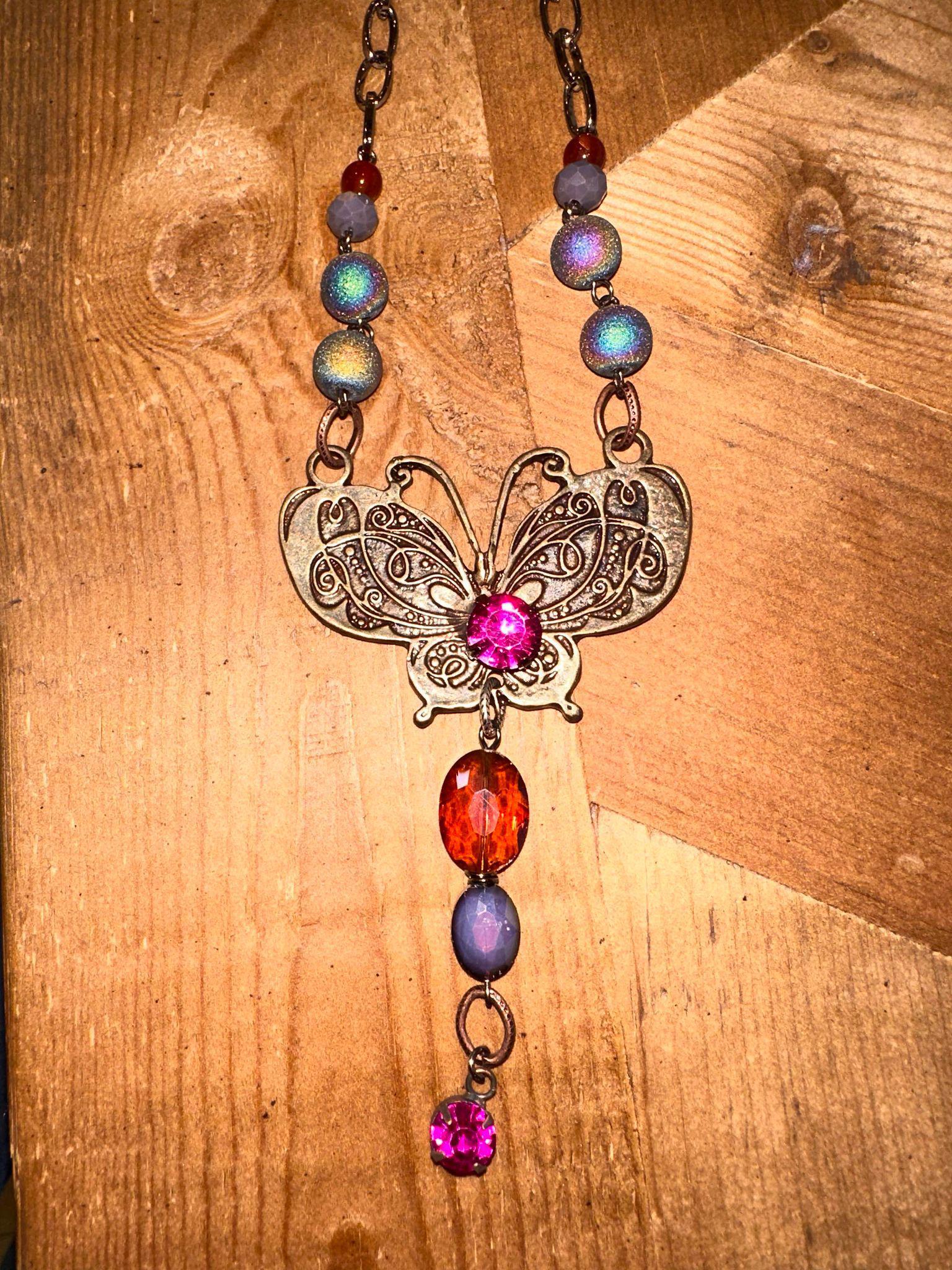 Beaded Butterfly Pendant
