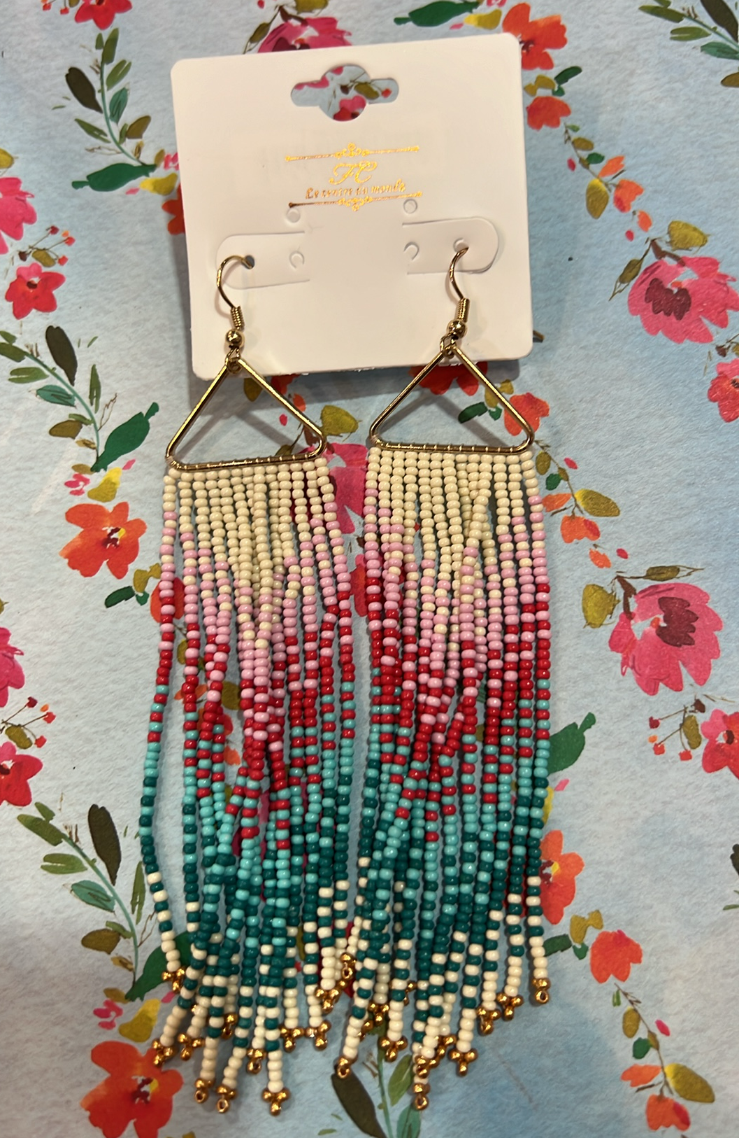 Multi Gold Seed Bead Earrings