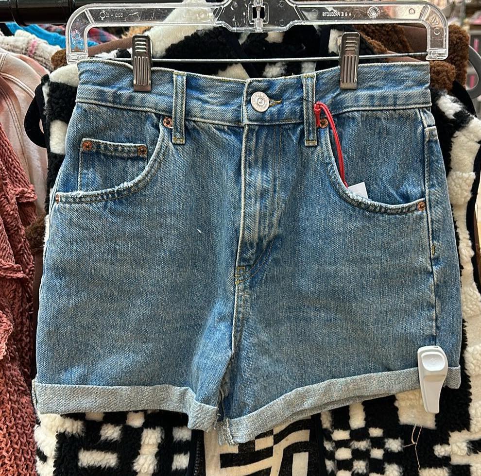Roll Hem Denim Shorts