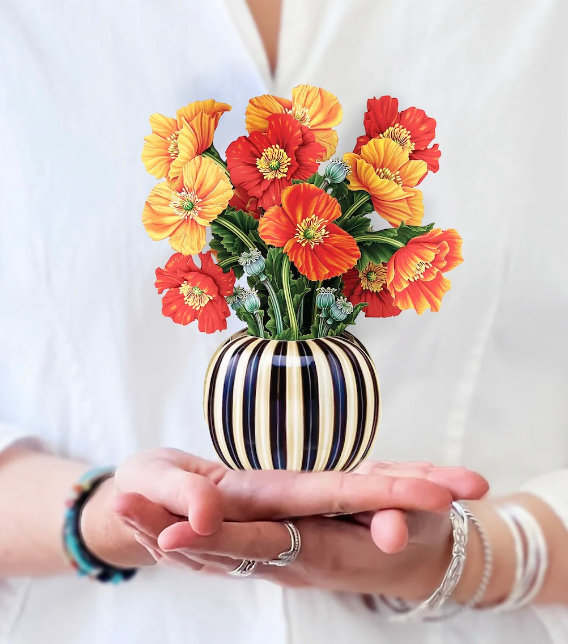 Mini French Poppies Pop-up Card