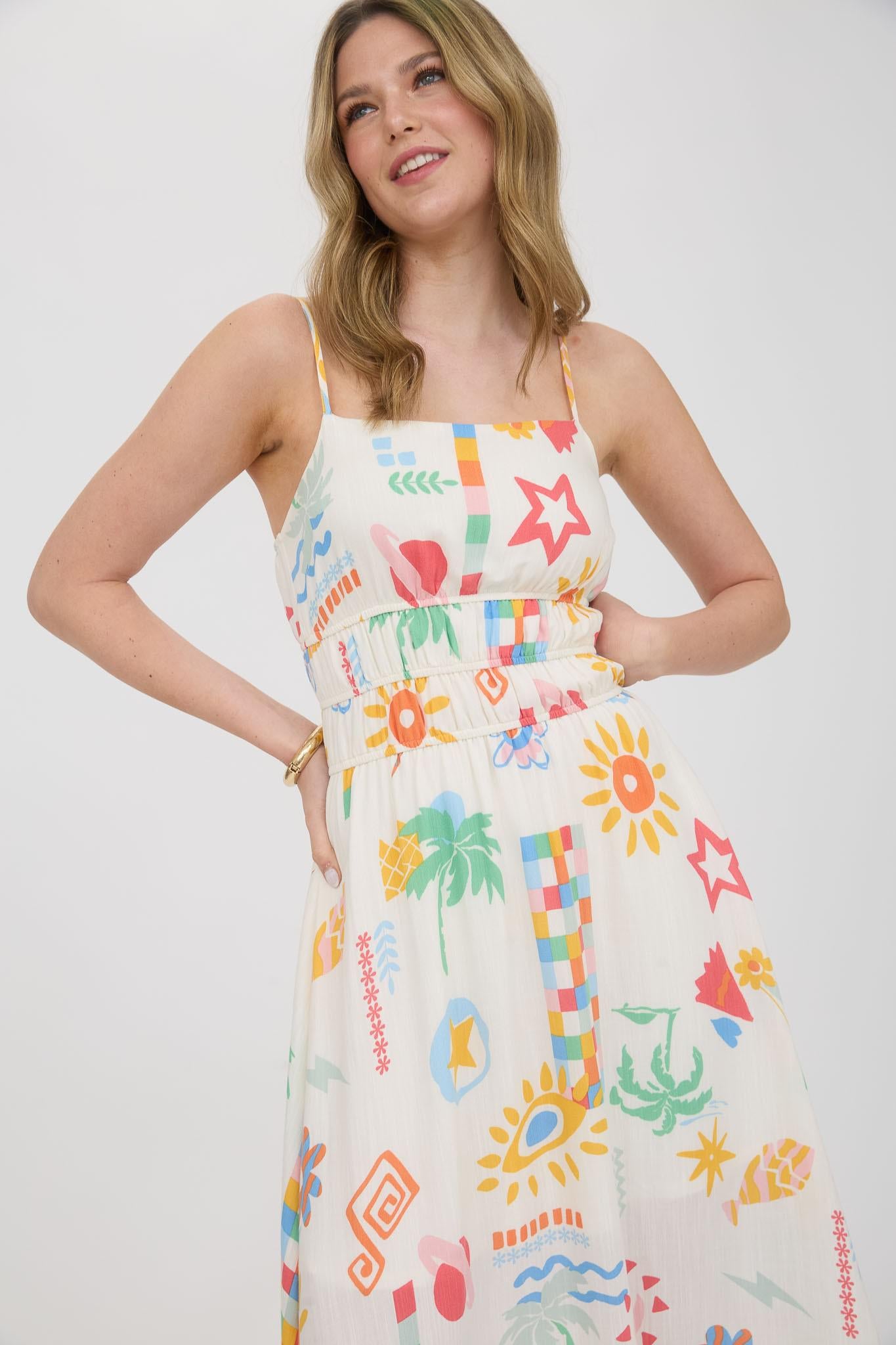 Summer Print Spaghetti Strap Sundress