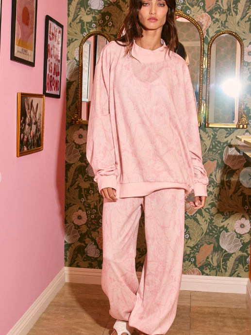 Camouflage Loose fit Joggers Pink