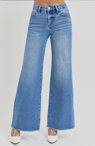 Tummy Control High Rise Wide Jeans