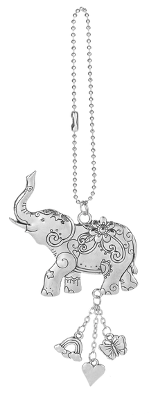 Car Charm Silver Elephant