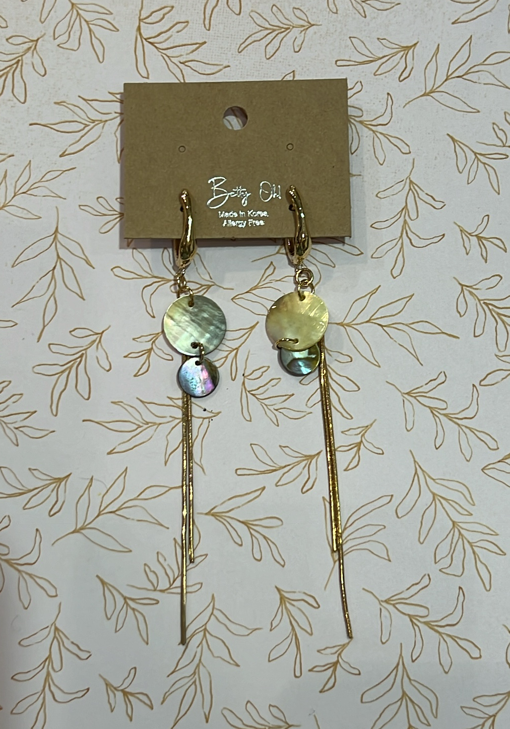 Gold Fringe Disc Earrings