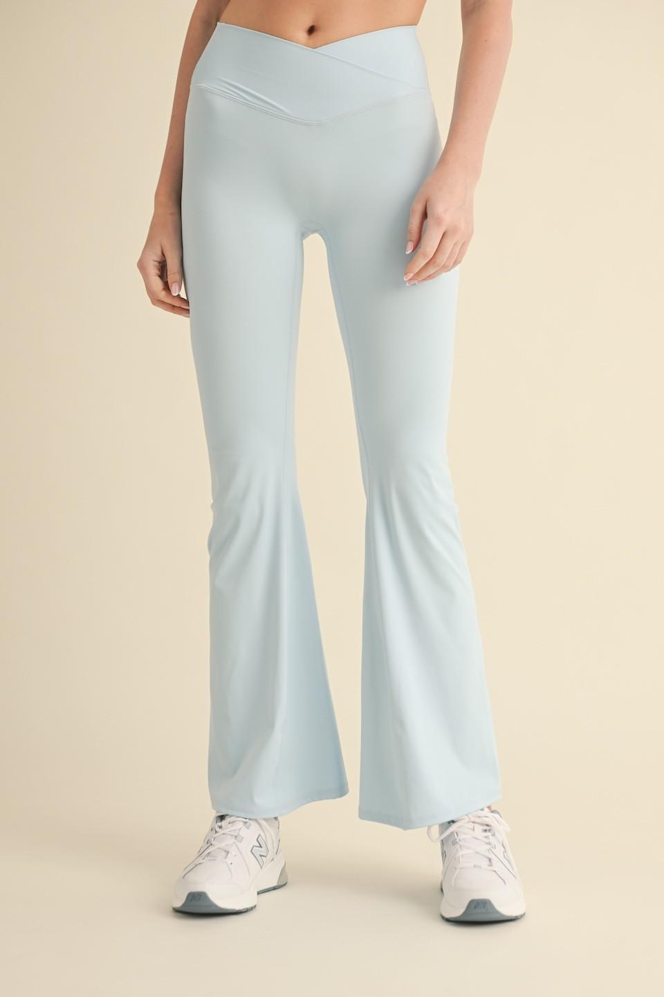 Baby Blue High Waist Crossover Flare Legging 2.0