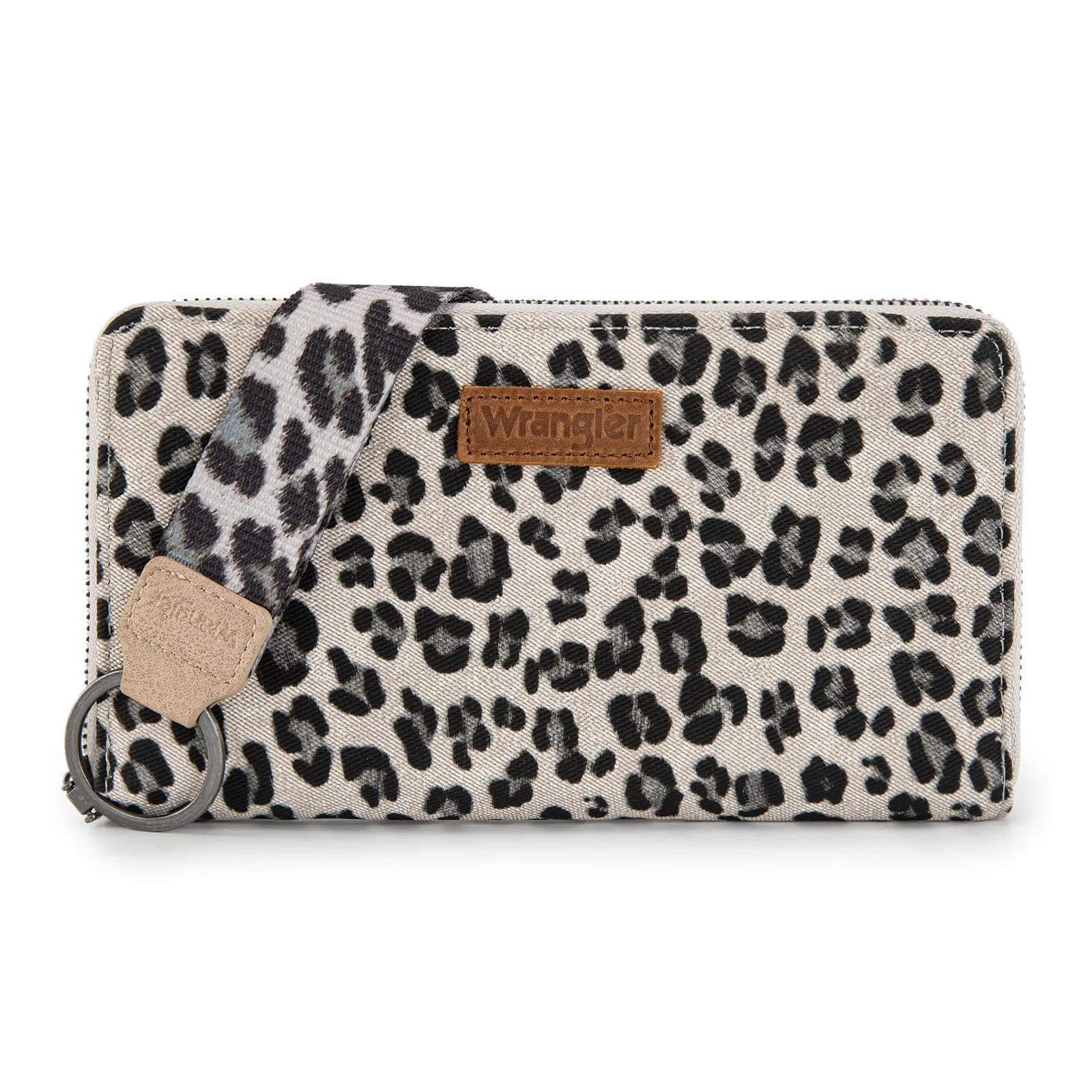 Wrangler Leopard Print Wallet/Wristlet - Beige