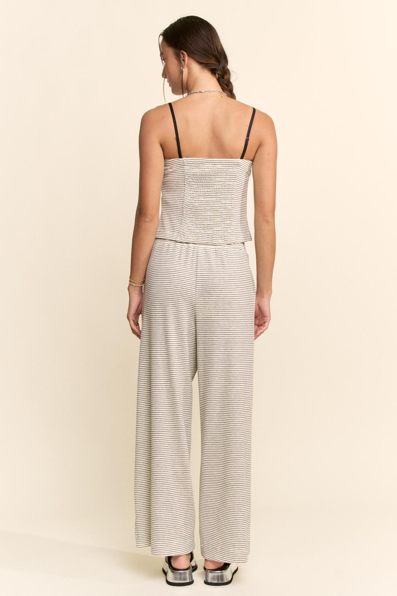Strapless Top And Wide-leg Pants Set