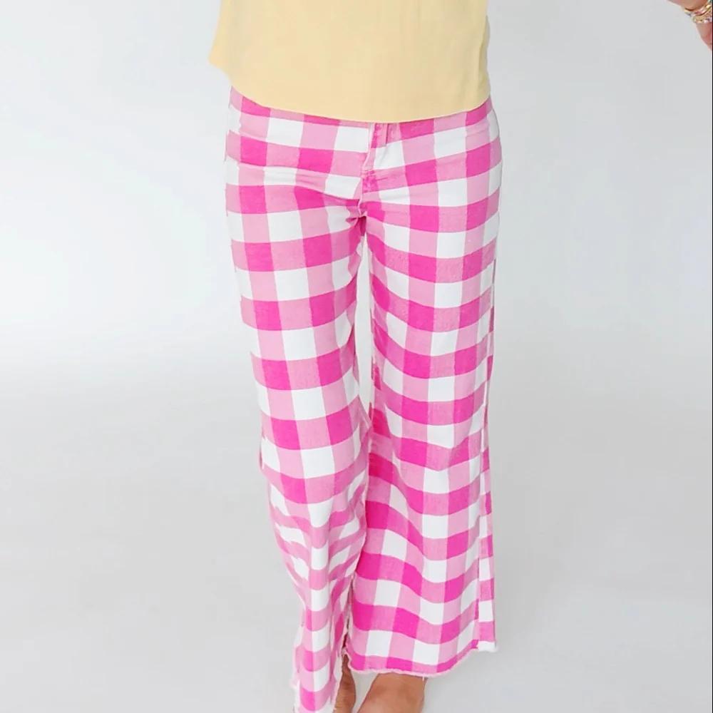 Cottoncandy Gingham Fitted Stretch Denim