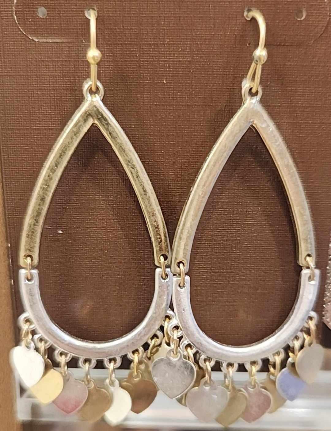 Drop Heart Fringe Earrings