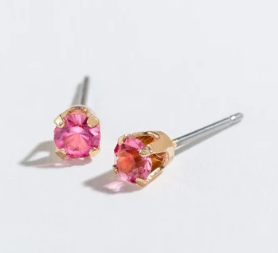 October Rose Zircon Stud Earring