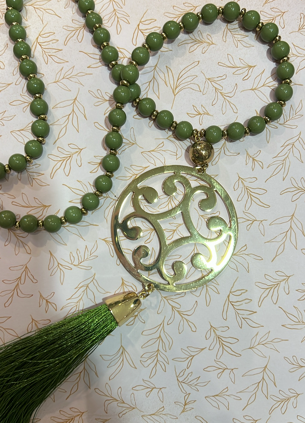 Green Medallion Necklace