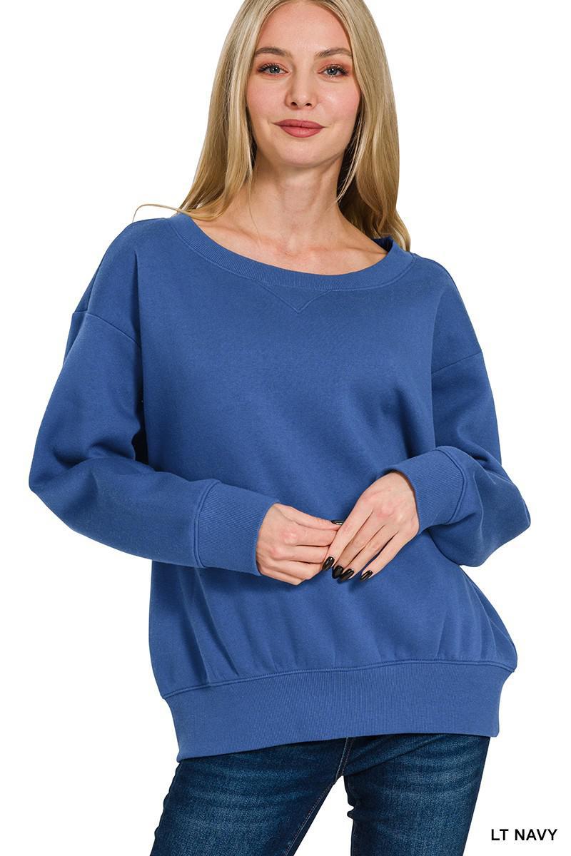 Fleece Boat Neck Sweatshirts
