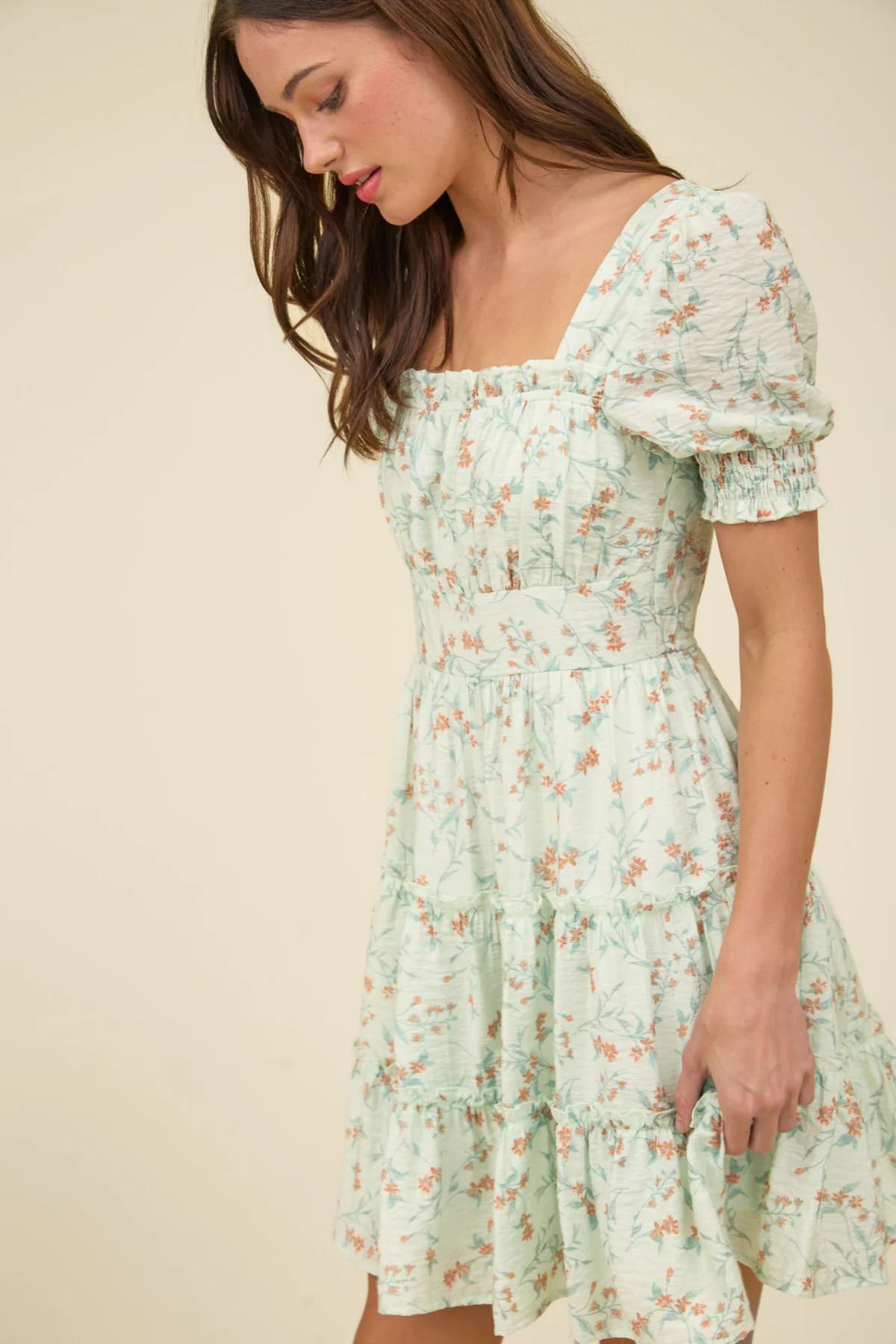 Floral Smocked Mini Dress