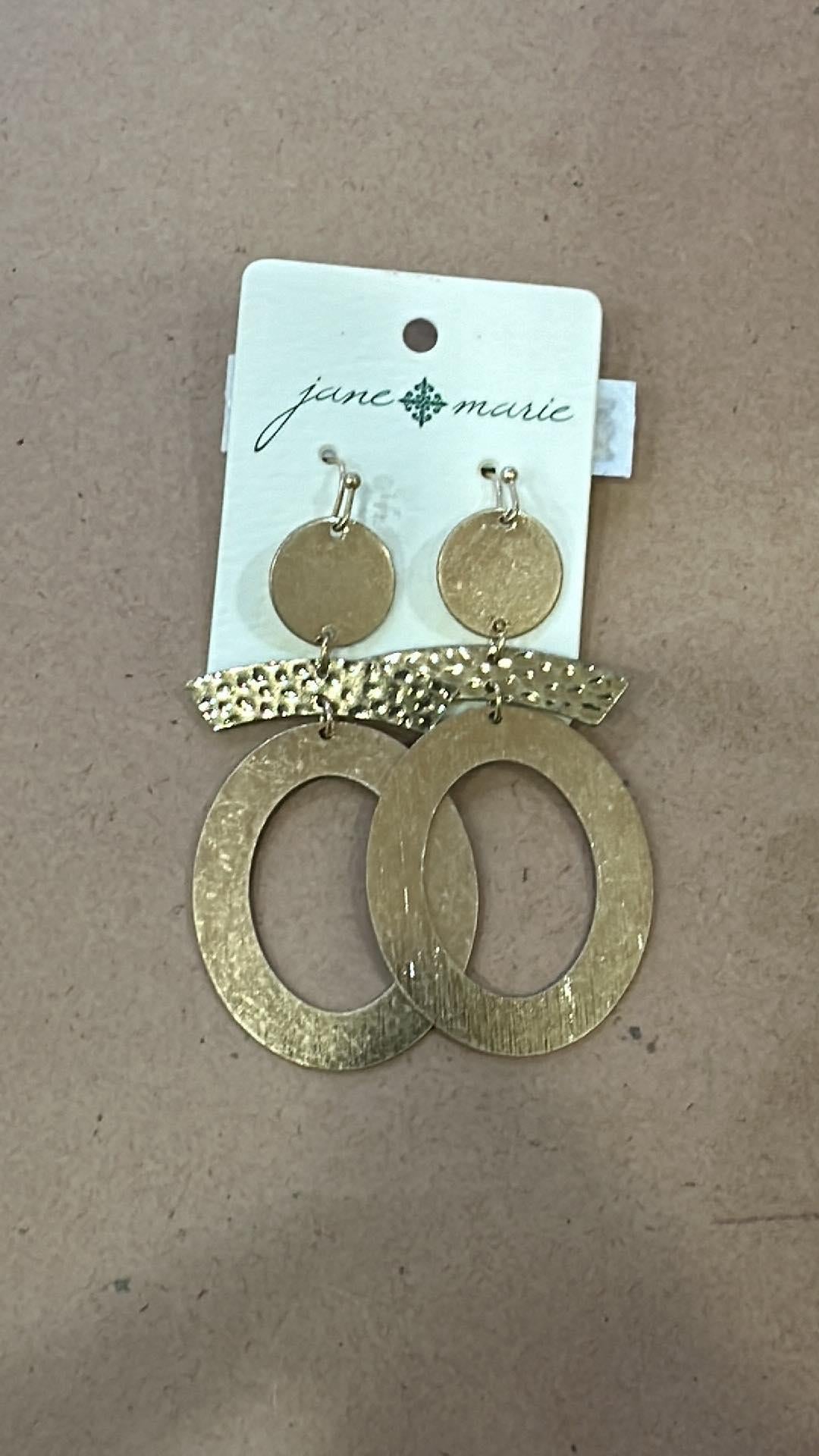 Brushed Gold Oval Earrings