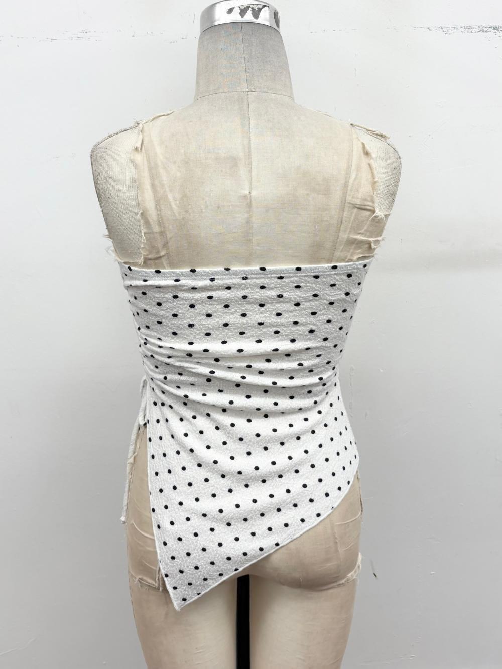 Polka Dot Darling Asymmetrical Tube Top