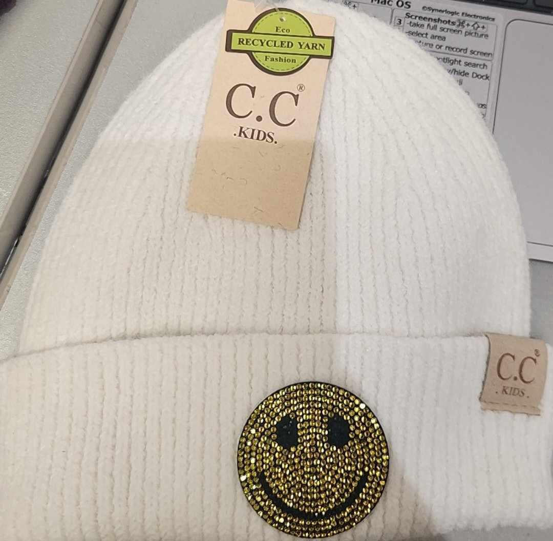 Smiley Rhinestone Beanie