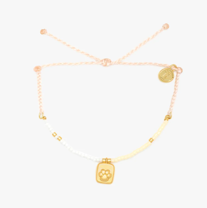 Paw Print Seed Charm Bracelet