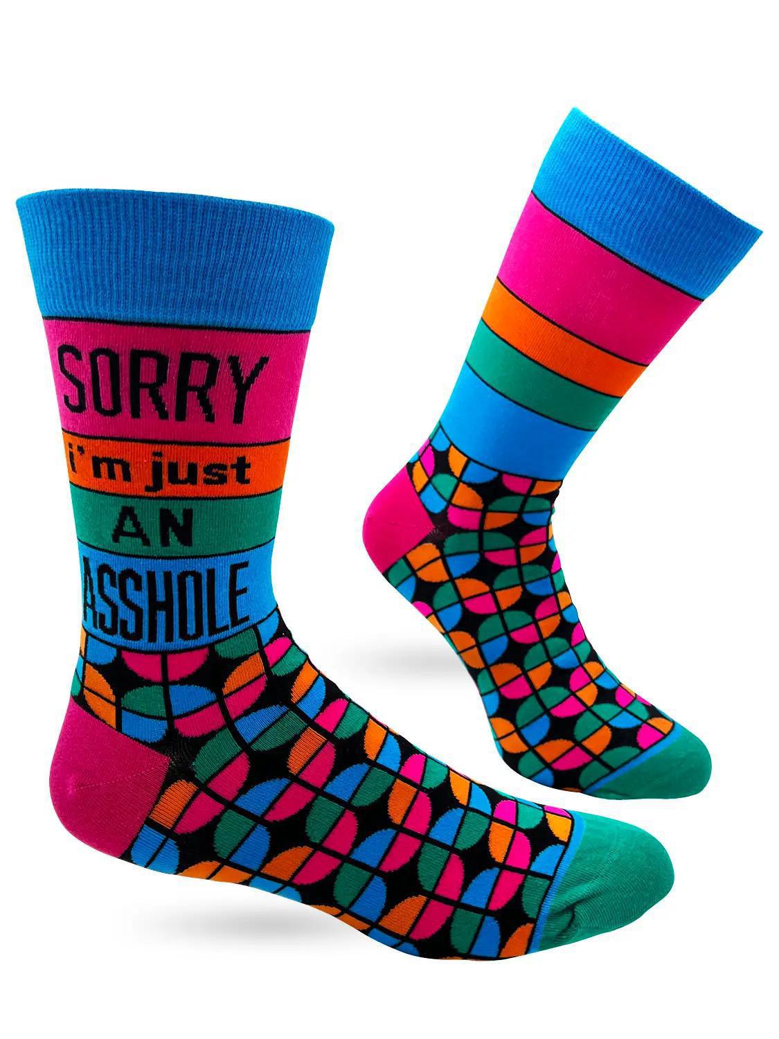 Sorry I'm Just An Asshole Men's Novelty Crew Socks