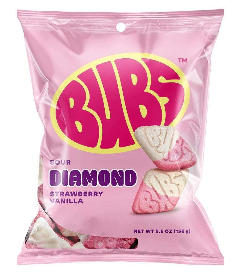 Bubs Sour Diamond Strawberry Vanilla 5.5oz Bag