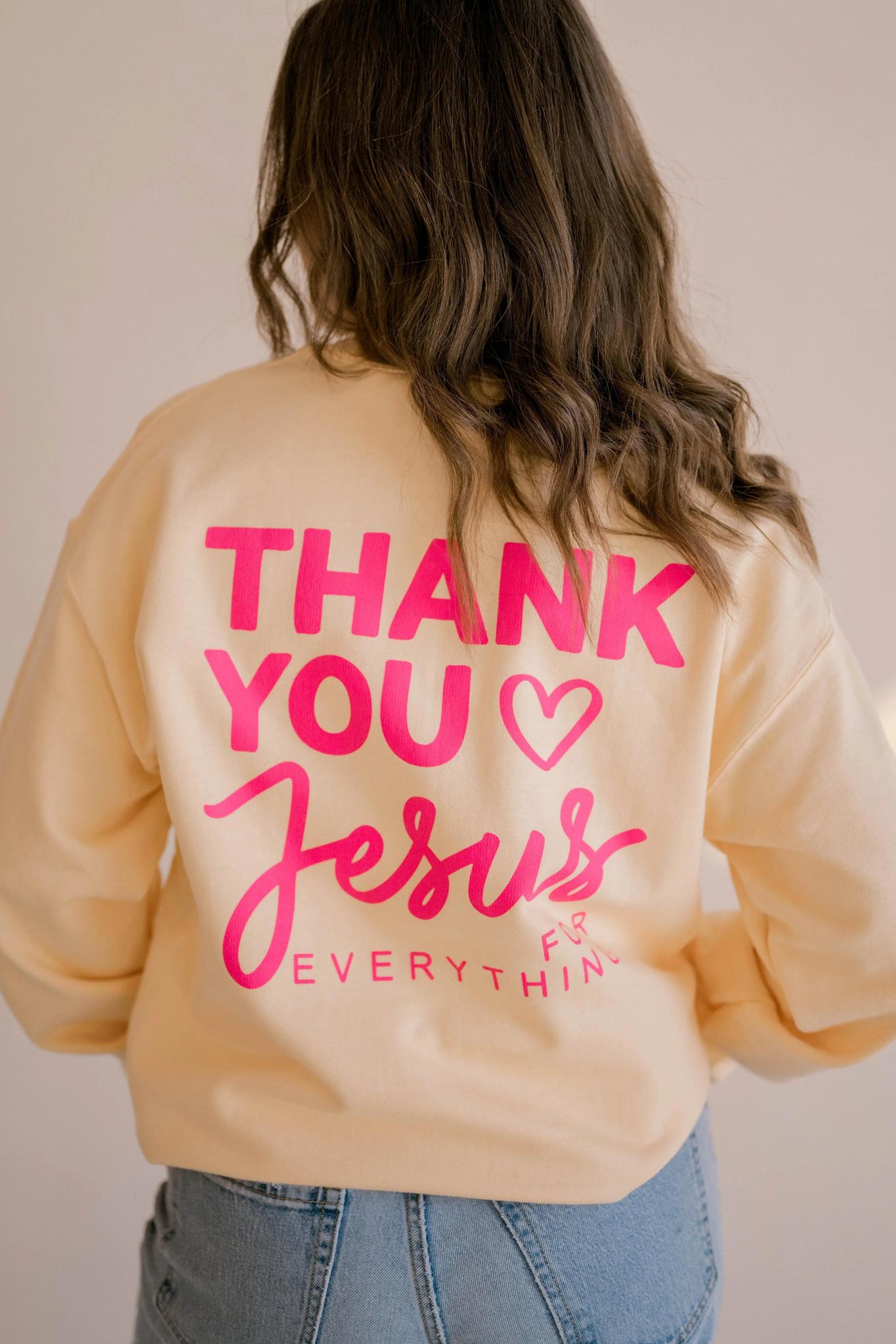 Thank You Jesus Pullover - Yellow