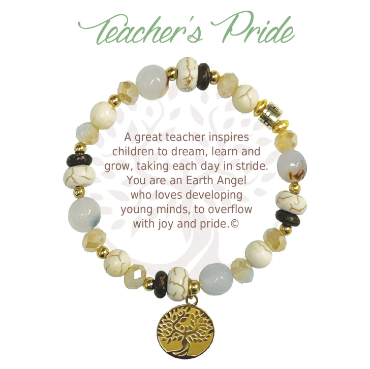 Earth Angel Natural Stone Bracelet - Teacher's Pride