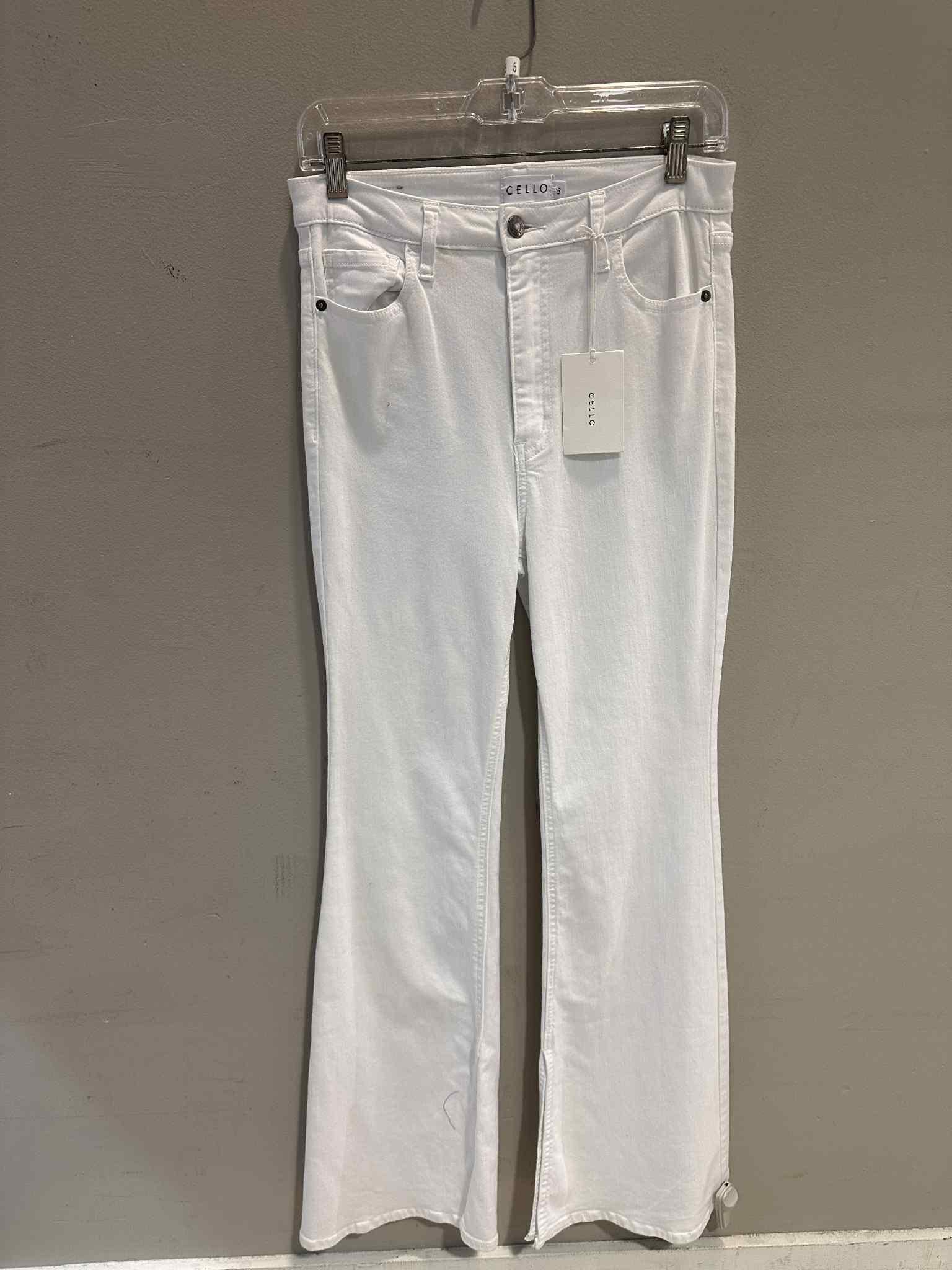 High Rise White Flares
