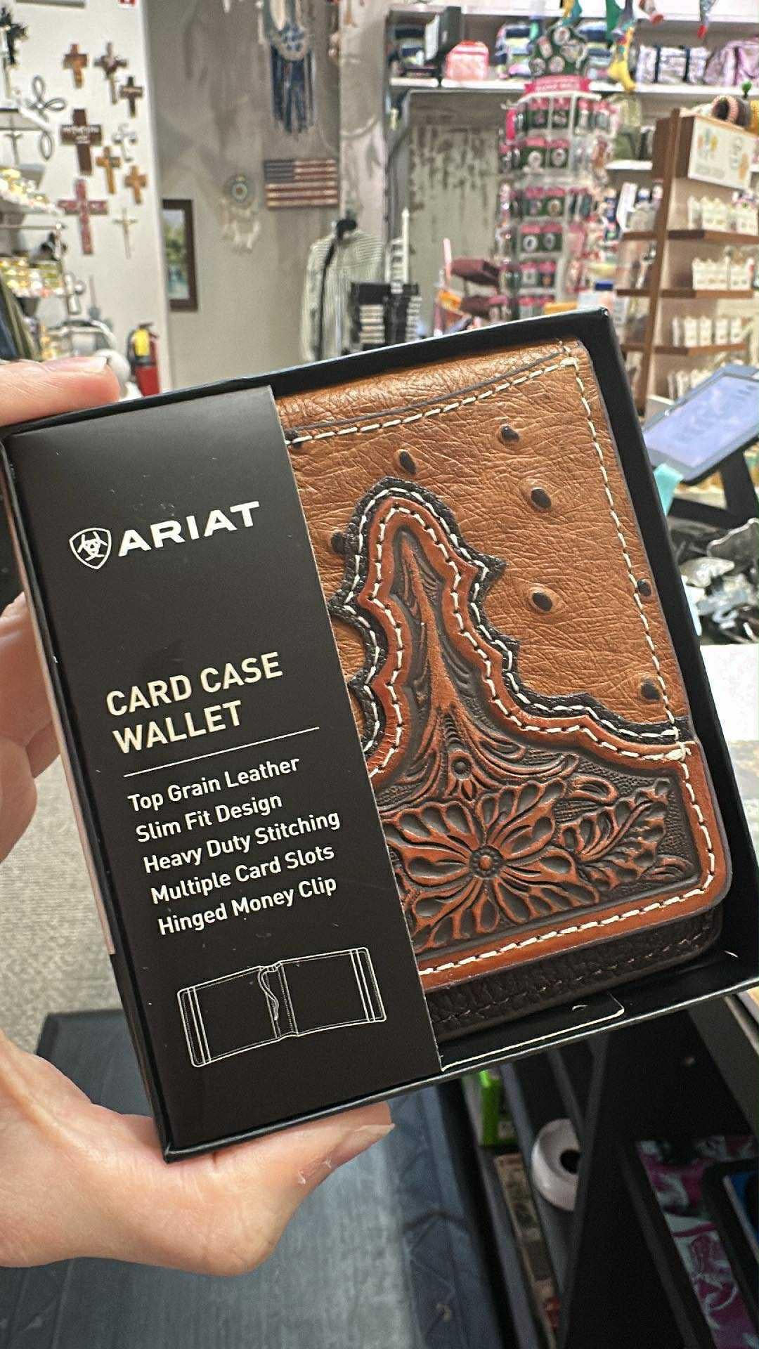 Ariat Ostrich Floral Embroidered Wallet