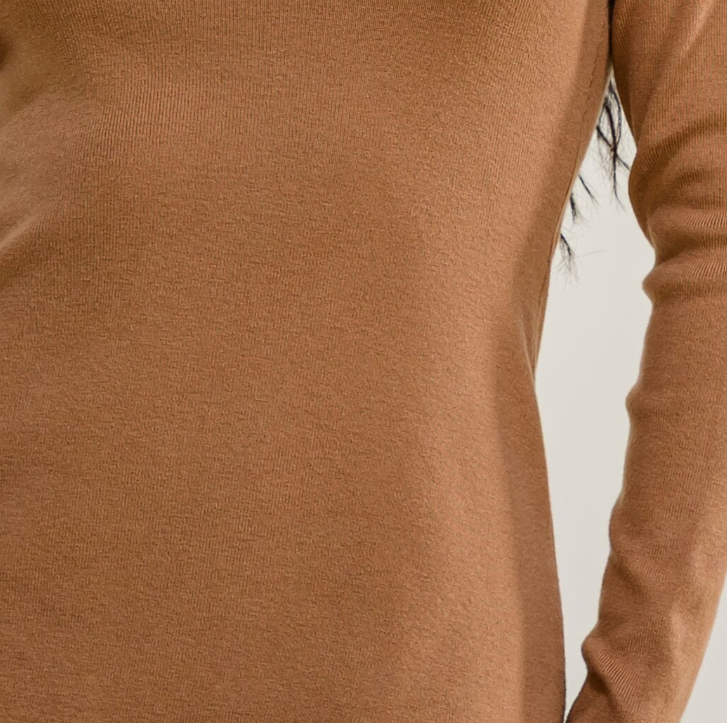 MOCHA MOCK NECK BODYCON MINI DRESS