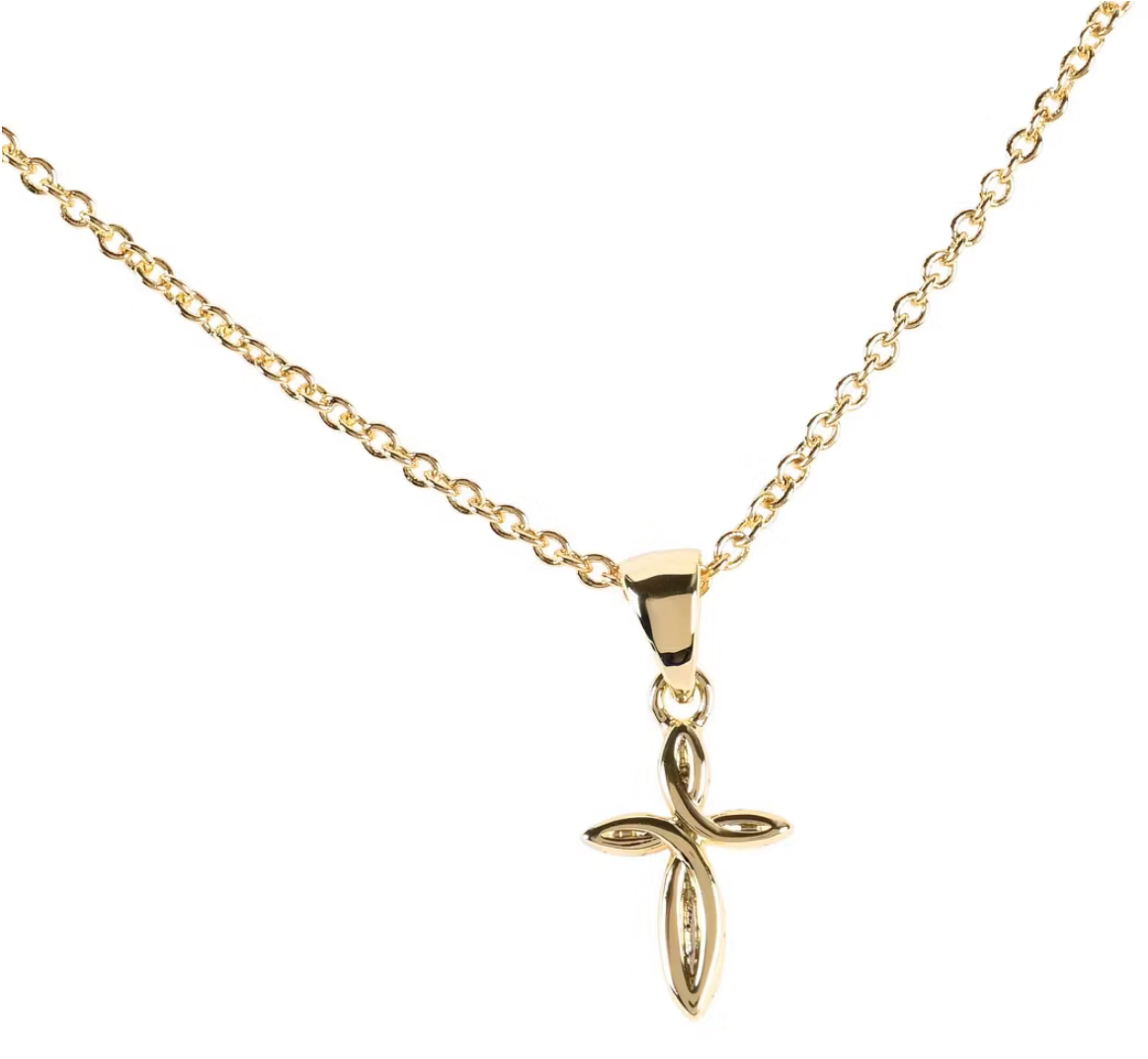 Mini Ribbon Cross 18" Chain