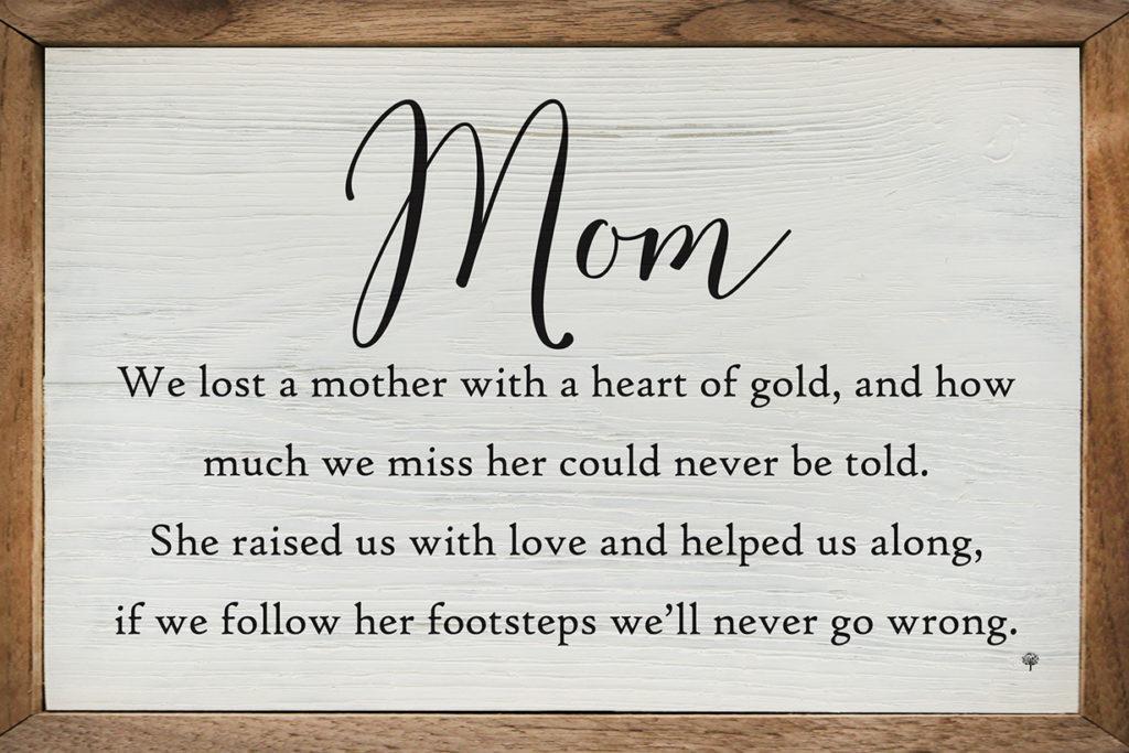 Memorial For Mom Framed