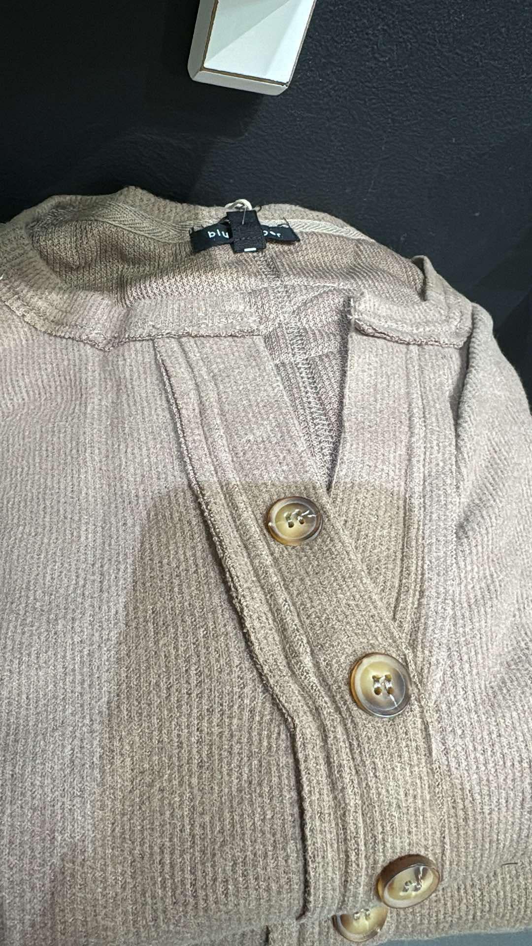 Oatmeal Button Knit Top
