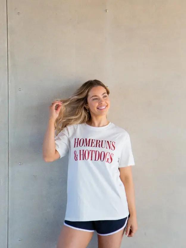 Homeruns & Hotdogs White T-Shirt