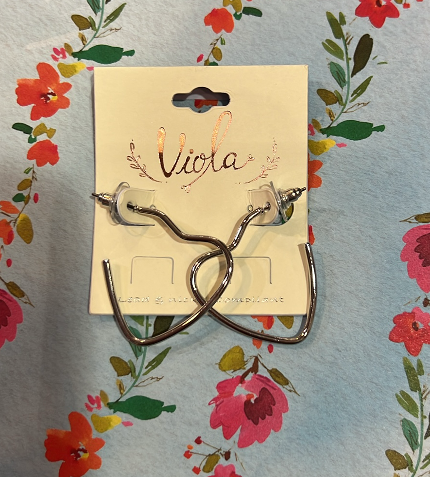 Silver Heart Small Hoops