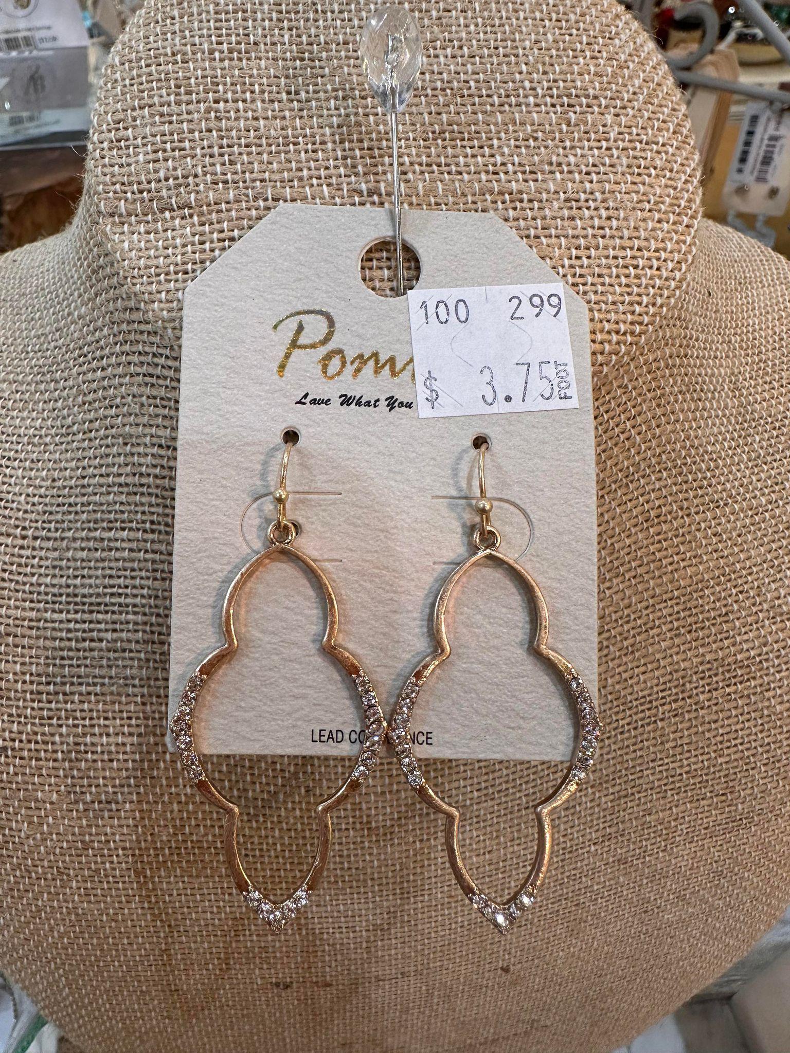Gold Omega Earrings
