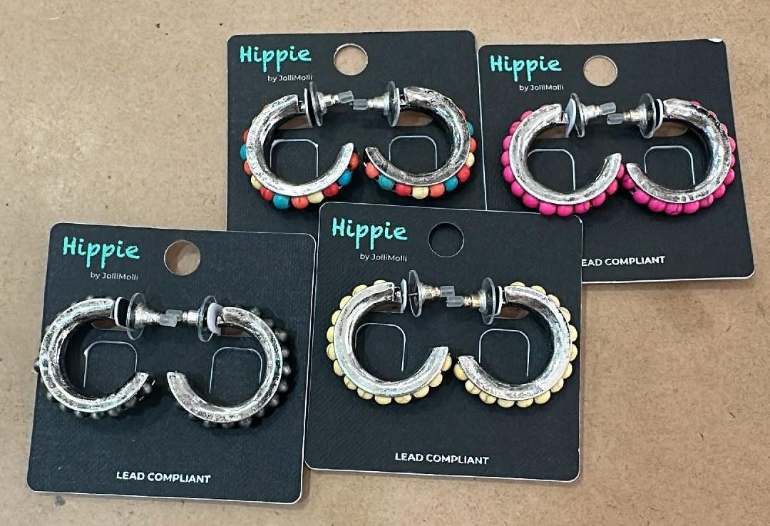 Western Beaded Hoops