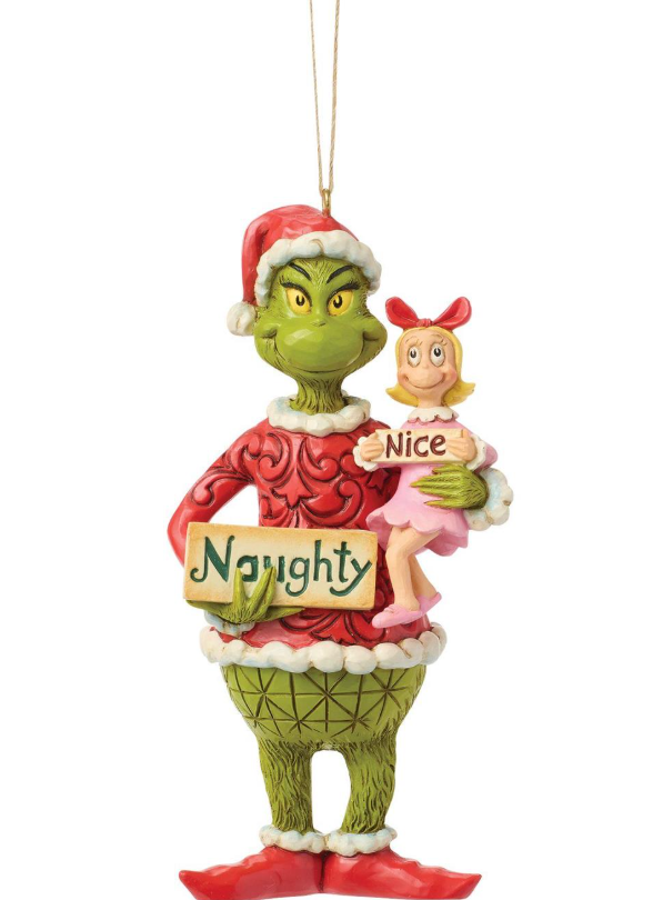 Grinch and Cindy Lou with Sign Ornament