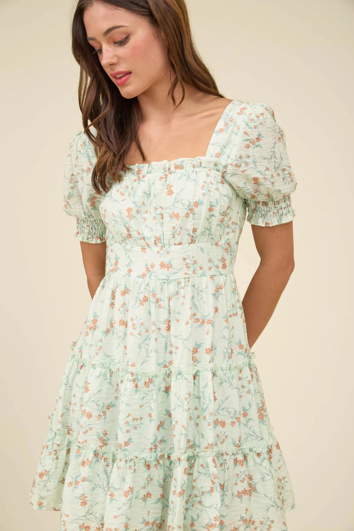 Floral Smocked Mini Dress