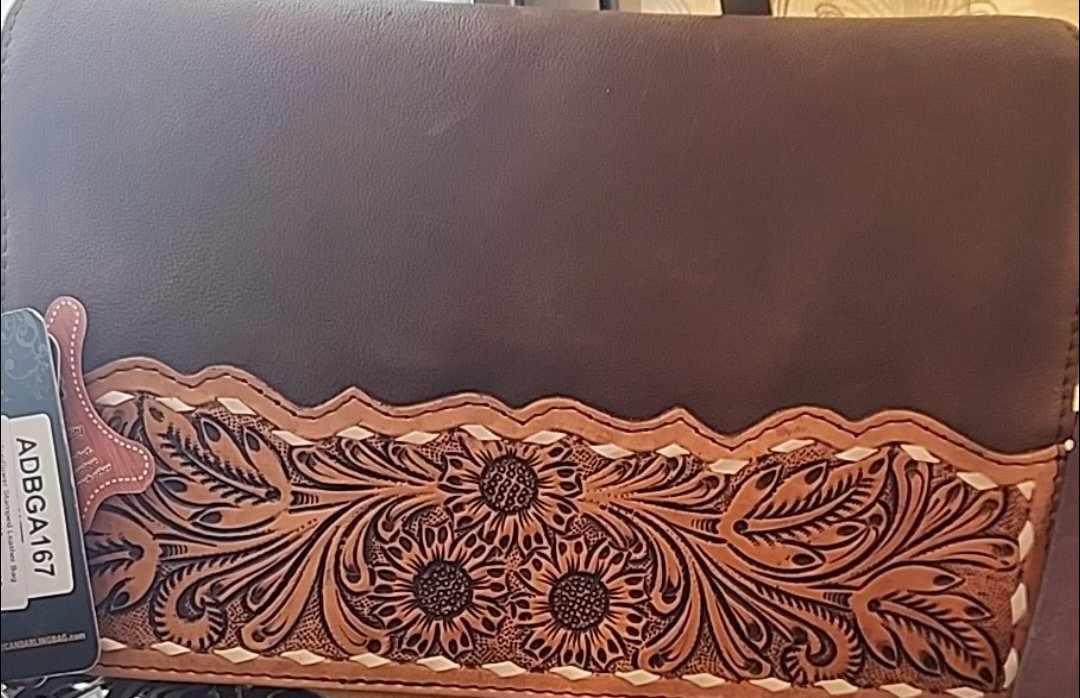 Sunflower Stamped Leather Bag