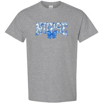 Nurse With Bow - Sport Grey Tee