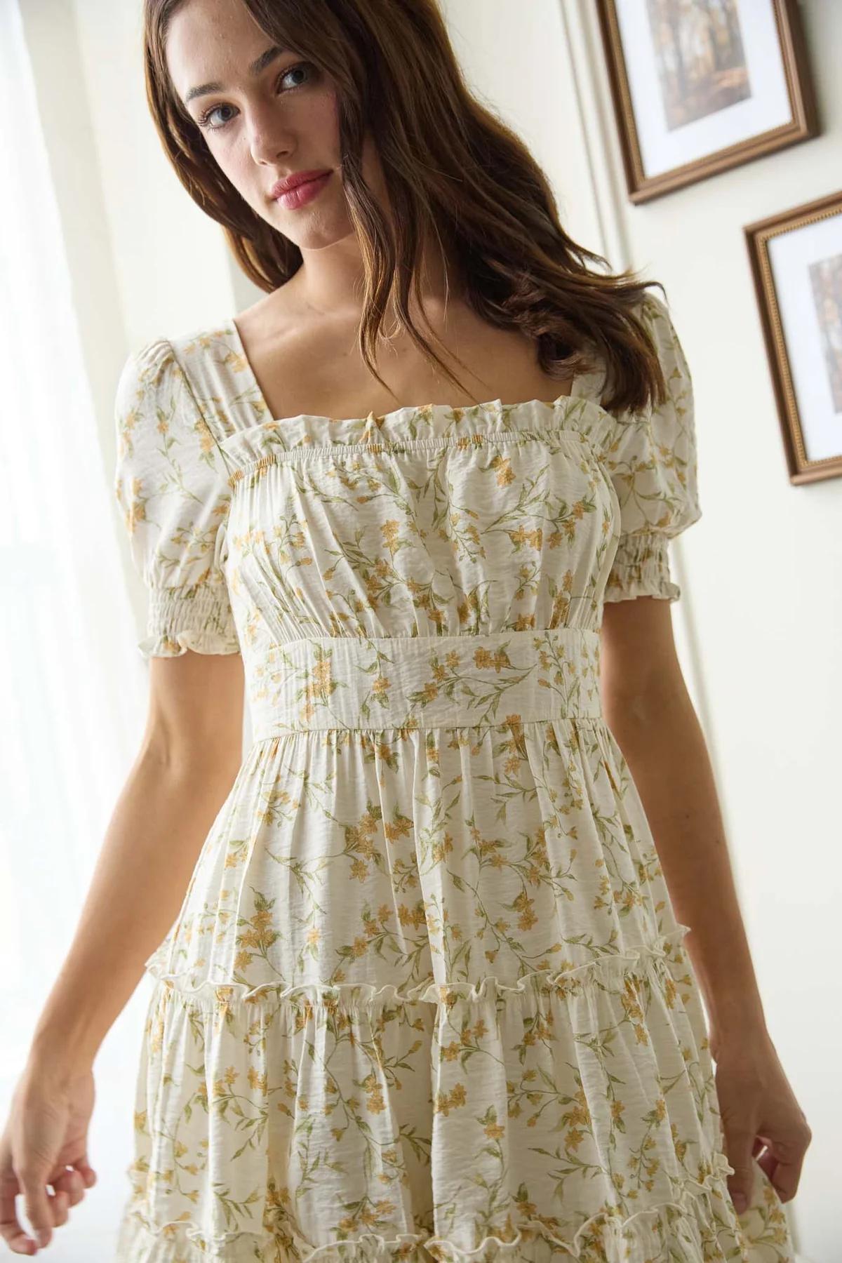 Floral Smocked Mini Dress