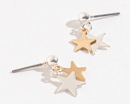 Mix Metal Star Earrings