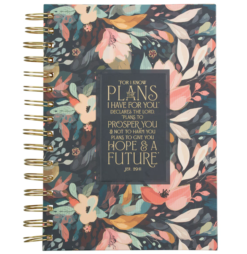 Hope and a Future Midnight Botanical Large Wirebound Journal