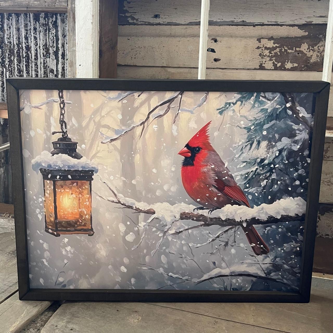 Winter Cardinal 12x16 Box Frame