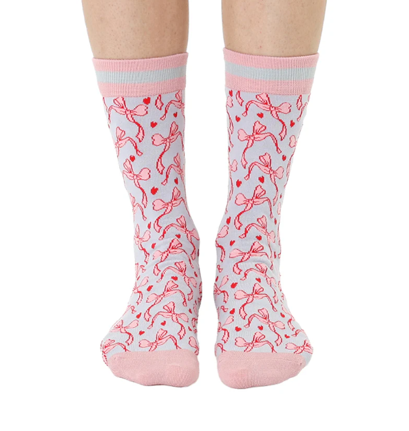 Bow Womens Bamboo Crew Socks