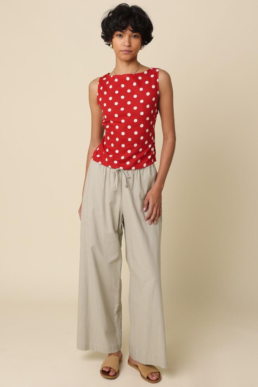 Marina Polka Dot Open-back Top