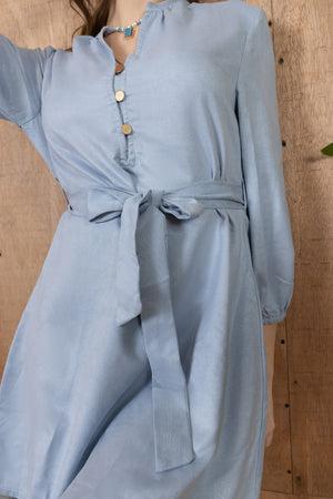 Raven March Shirt Dress in Light Grey