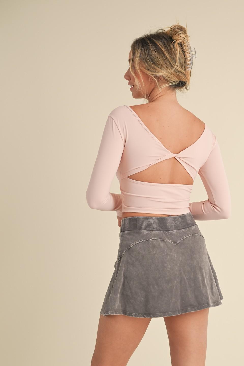Twist Back Long Sleeve Top