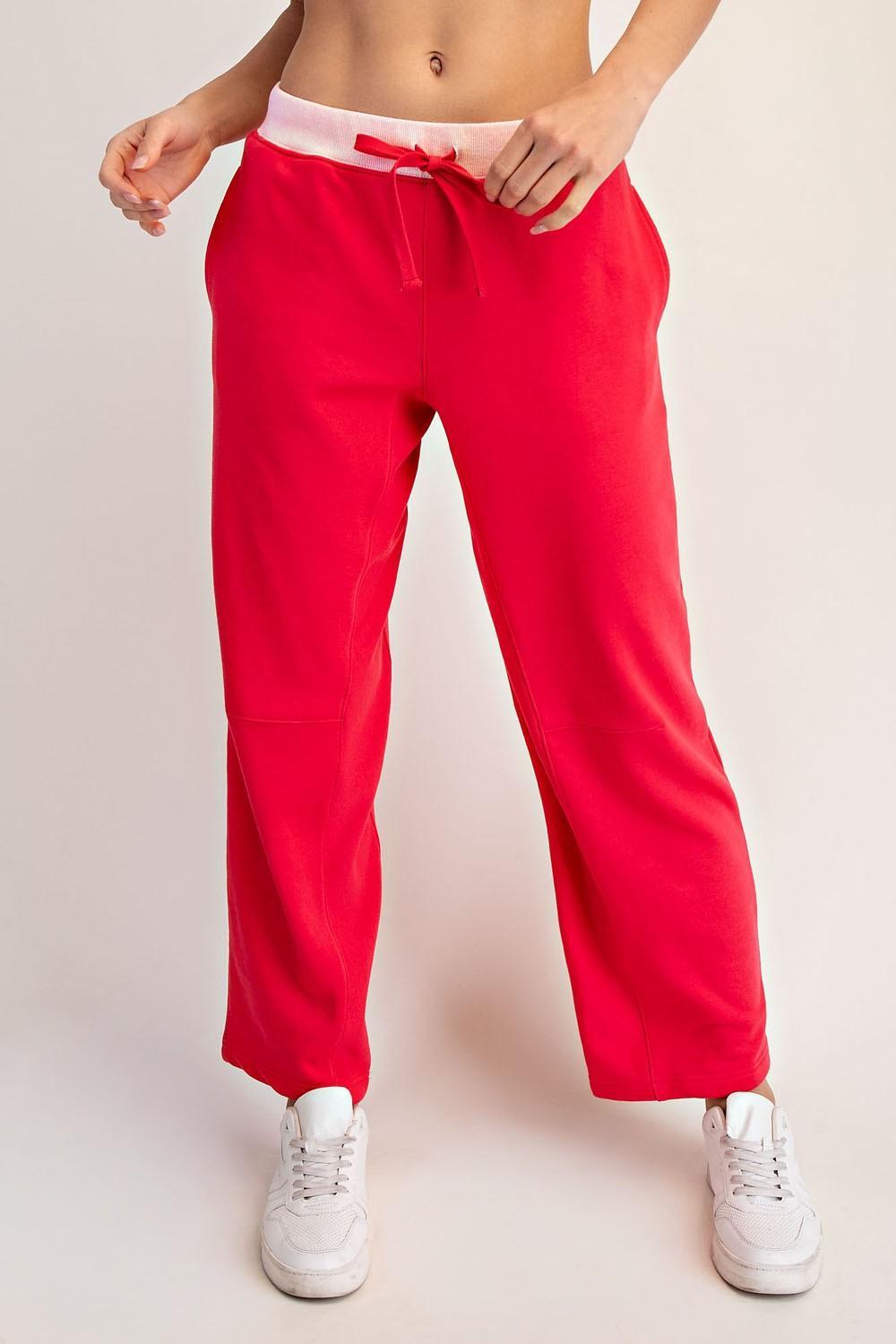 French Terry Playful Pant - Candy Red/Pink