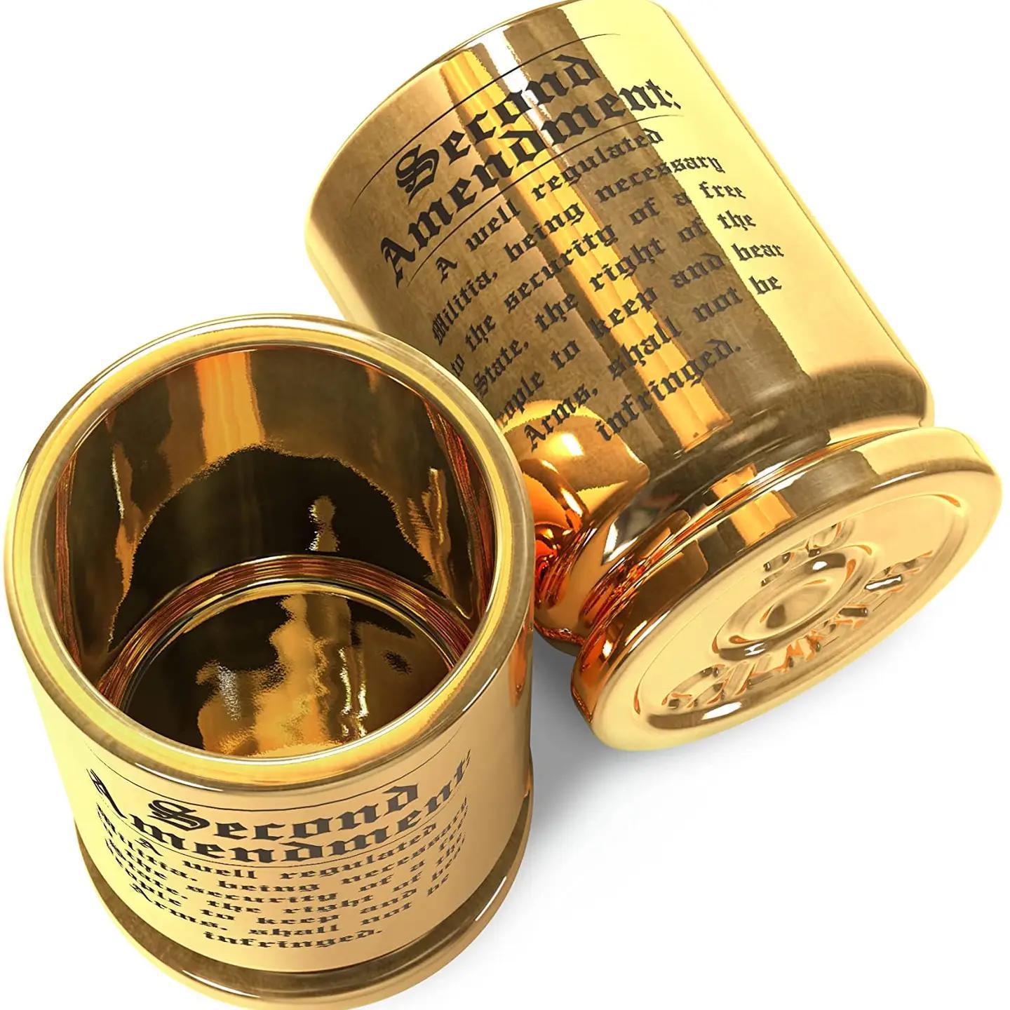 2nd Amendment Engraved 50 Caliber Shot Glasses - Set of 2